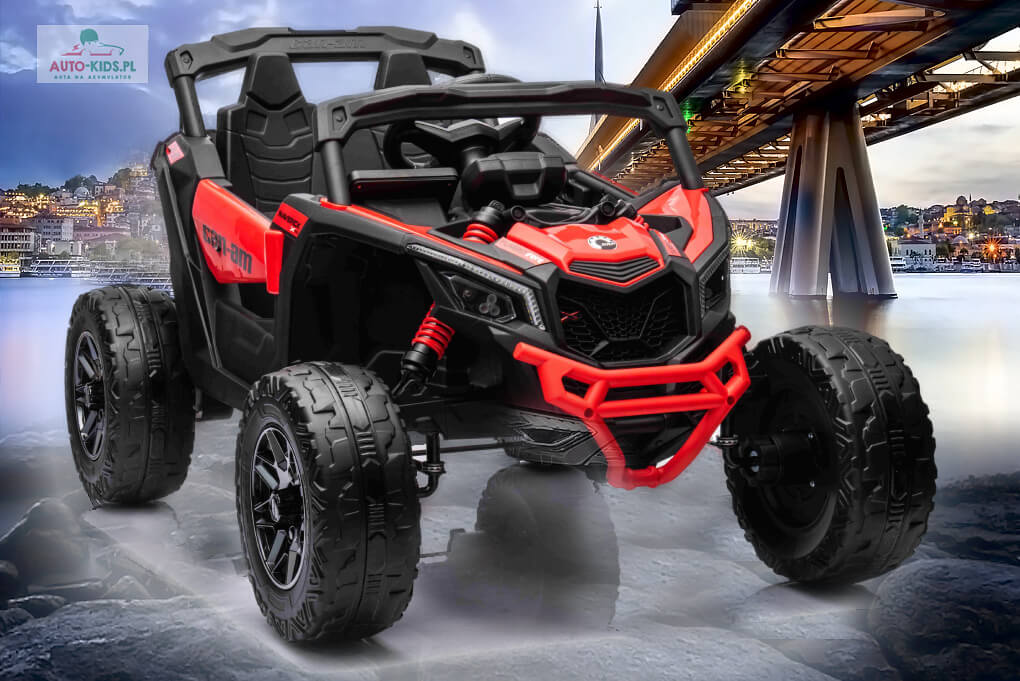Can Am Maverick S 1-osob. Mega Moc 4x4 800W! 24V! 7Ah CZERWONY