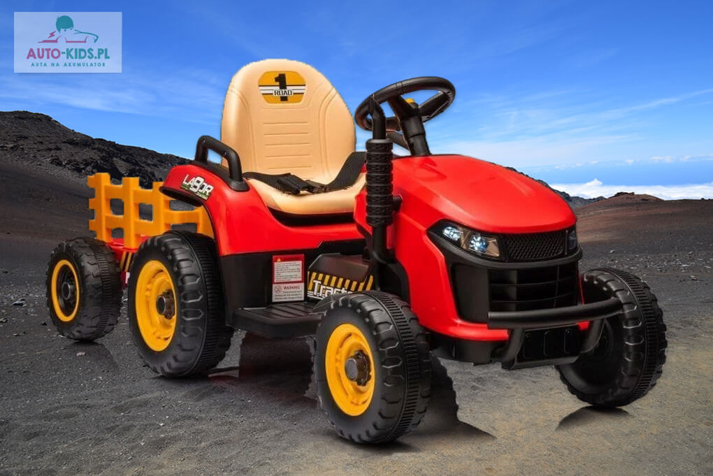 Traktor dla dzieci z przyczepką BBH-030 4x4 12V 9Ah CZERWONY